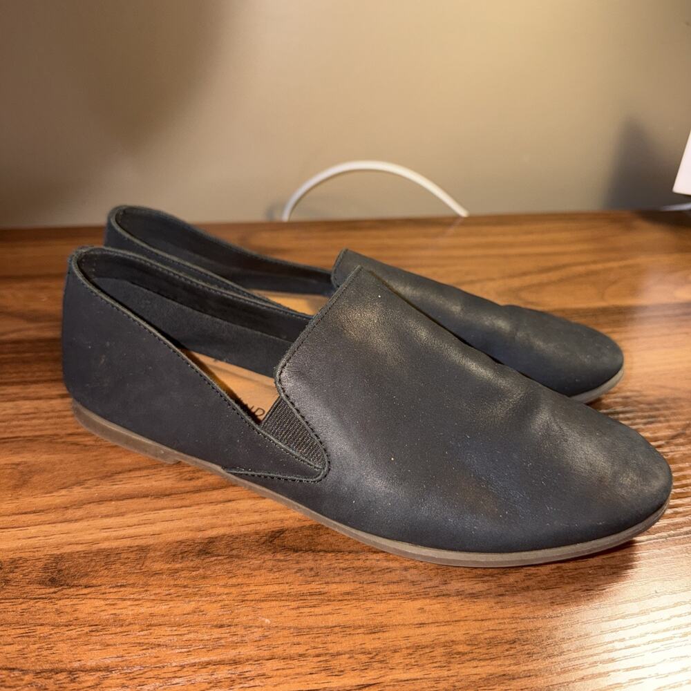 Lucky Brand Women's Black Leather Slip On - Size 7.5 Medium
